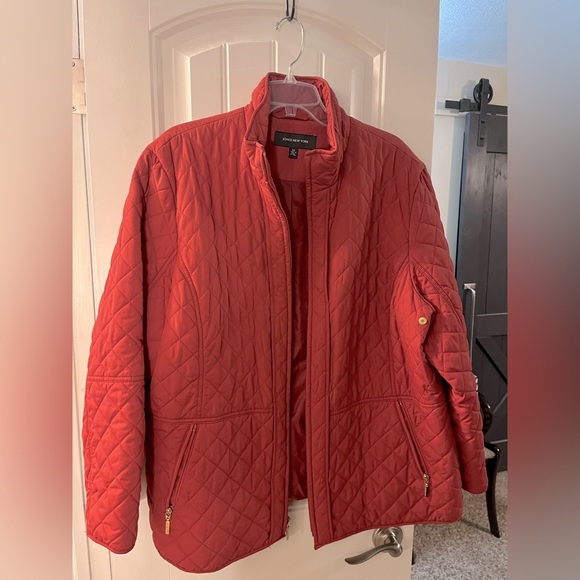 Jones New York Quilted Coat in Brick Red, size 2X - Picture 1 of 3